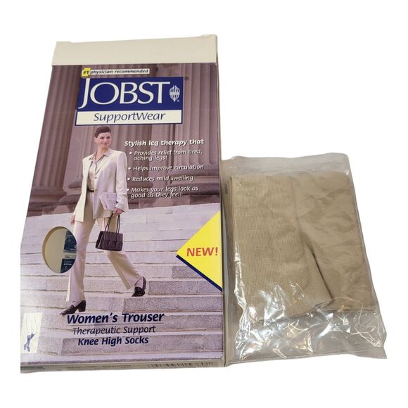 Jobst SupportWear Women's Trouser Knee High Socks 8-15mmHg Sand X-Small - Picture 2 of 9